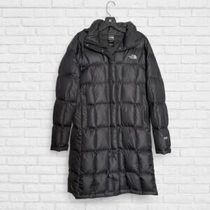 North Face Coat Womens Medium Long Down Puffer 600 Fill Hooded Parka Jacket